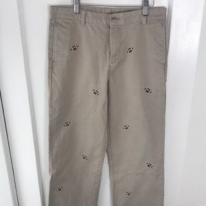 Vineyard Vines Football Embroidery Khaki Pants